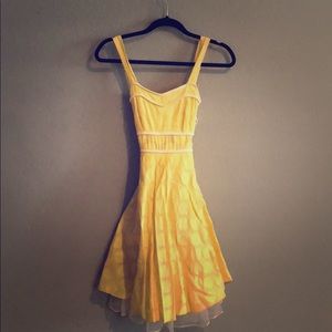 Yellow fun polka dot dress